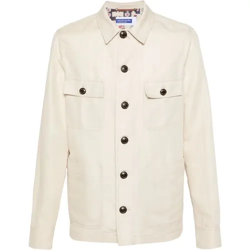 Cotton/linen jacket , male, Sizes: L, S, M, XL - Jacob Cohën - Modalova