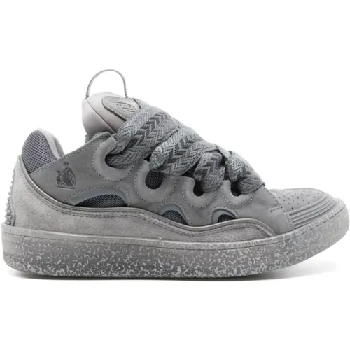 Grey Sneakers with Oversize Tongue , female, Sizes: 7 UK, 3 UK, 4 UK - Lanvin - Modalova