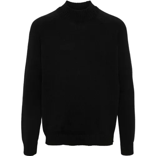 Schwarzer Gestrickter Crew Neck Pullover , Herren, Größe: 2XL - Zanone - Modalova