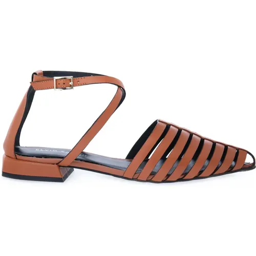 Parma leather sandals , female, Sizes: 4 UK - Elvio Zanon - Modalova