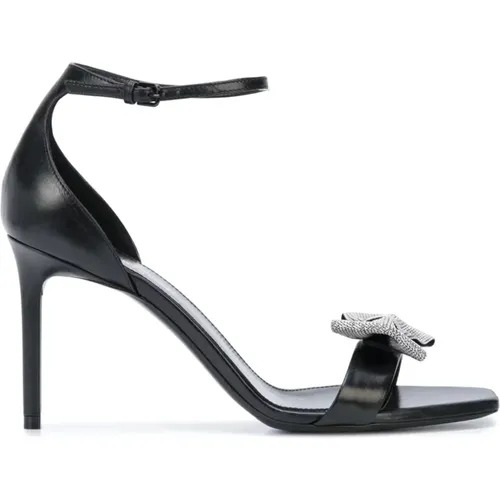 High Heel Sandalen mit metallischer Schleife und Mesh-Detail - Saint Laurent - Modalova