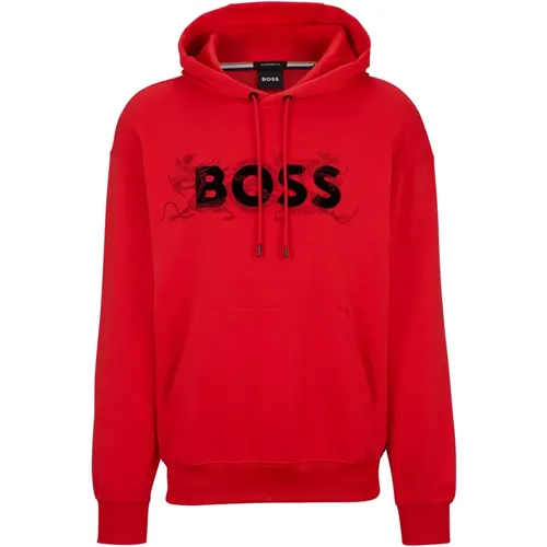 Casual Baumwollhoodie , Herren, Größe: L - Hugo Boss - Modalova