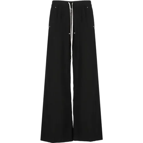 Schwarze Palazzo Hose Elastischer Bund , Herren, Größe: M - Rick Owens - Modalova