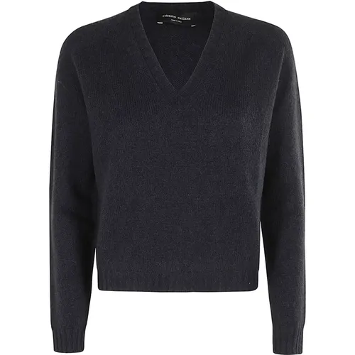 V-Ausschnitt Pullover aus Wollmischung , Damen, Größe: XS - Roberto Collina - Modalova