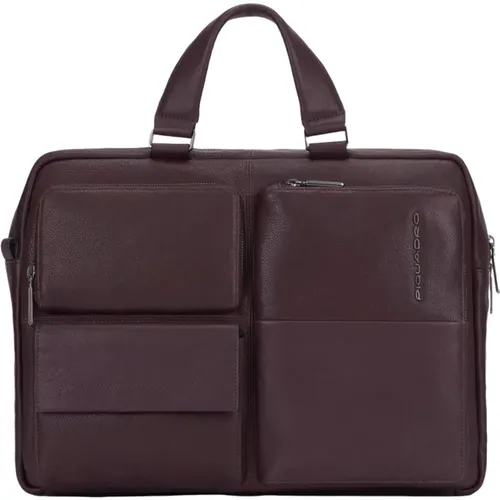 Leather Handbag with iPad Pocket , unisex, Sizes: ONE SIZE - Piquadro - Modalova