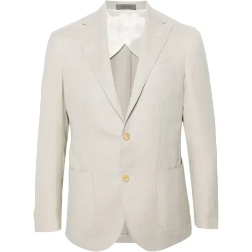 Slim Linen Wool Jacket , male, Sizes: XL, L, M, 2XL - Corneliani - Modalova