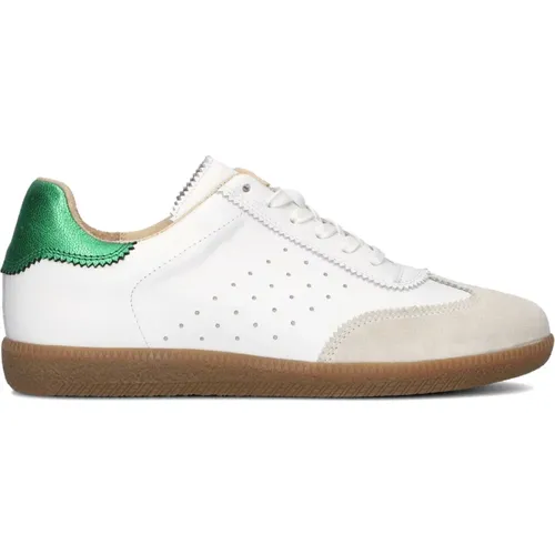 Weiße Sneakers mit Grünem Metallic-Absatz , Damen, Größe: 38 EU - Lina Locchi - Modalova