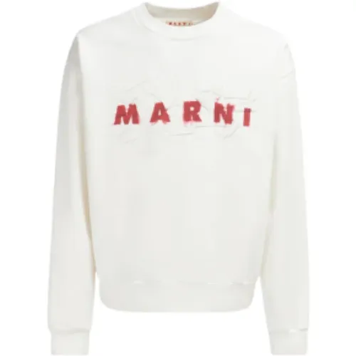 Bio-Baumwolle Weißer Sweatshirt - Marni - Modalova