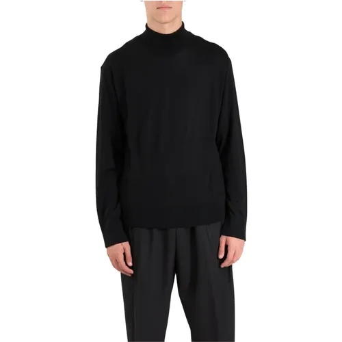 Gerippter Rollkragenpullover aus Wollmischung , Herren, Größe: XL - Laneus - Modalova