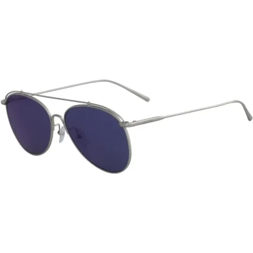Blaue Silberne Sonnenbrille Ck2163S-044 Stil , unisex, Größe: 59 MM - Calvin Klein - Modalova