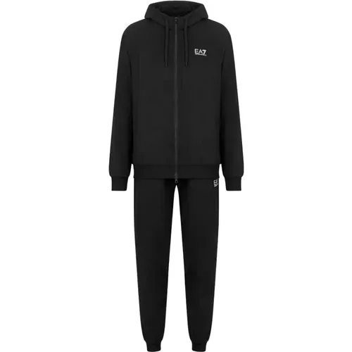 Schwarzes Hoodie-Set mit Joggers , Herren, Größe: M - Emporio Armani EA7 - Modalova