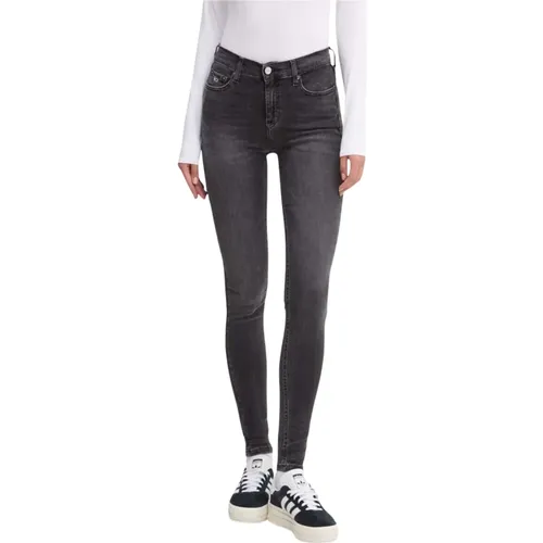 Schwarze Skinny Fit Denim Jeans , Damen, Größe: W26 L30 - Tommy Jeans - Modalova