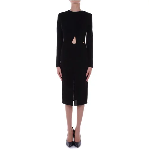 Schwarzes Cut-Out Kleid , Damen, Größe: XL - Elisabetta Franchi - Modalova