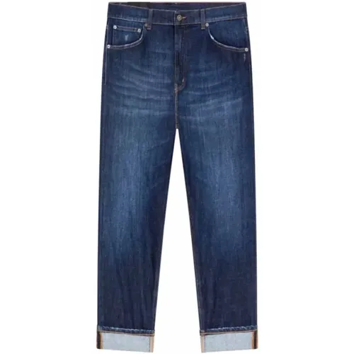 Lockere Passform Blaue Stretch-Denim-Jeans , Herren, Größe: W33 - Dondup - Modalova