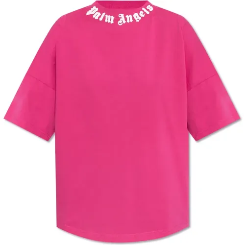T-Shirt mit Logo , Damen, Größe: L - Palm Angels - Modalova