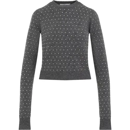 Grauer Woll-Kaschmir Pullover , Damen, Größe: M - SPORTMAX - Modalova