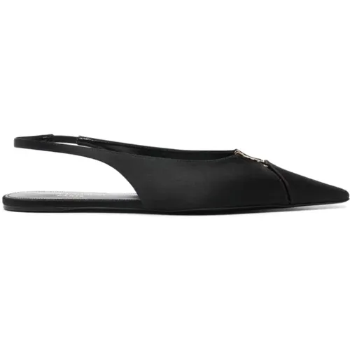 Flat Shoes with Slingback Strap , female, Sizes: 4 1/2 UK, 7 UK, 7 1/2 UK, 6 1/2 UK, 8 UK, 3 1/2 UK, 6 UK, 5 UK, 5 1/2 UK, 3 UK, 4 UK - Saint Laurent - Modalova