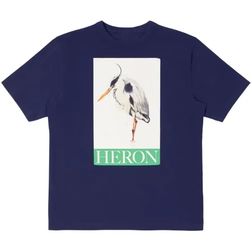 Blau Fotodruck T-Shirt - Heron Preston - Modalova