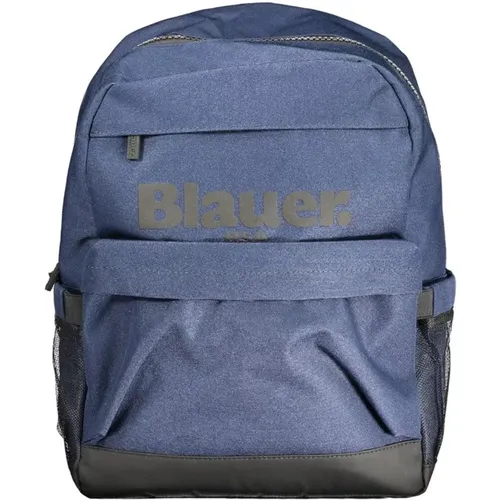 Polyester Rucksack mit Laptopfach , Herren, Größe: ONE Size - Blauer - Modalova