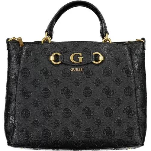 Schwarze Peony Handtasche mit Mehreren Taschen , Damen, Größe: ONE Size - Guess - Modalova