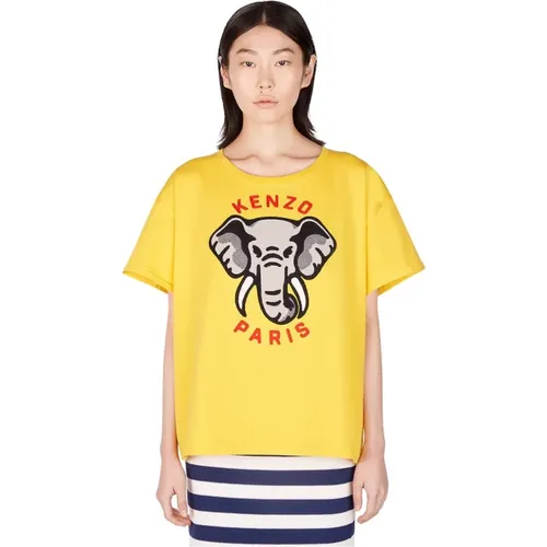 T-Shirt mit besticktem Motiv , Damen, Größe: XS - Kenzo - Modalova