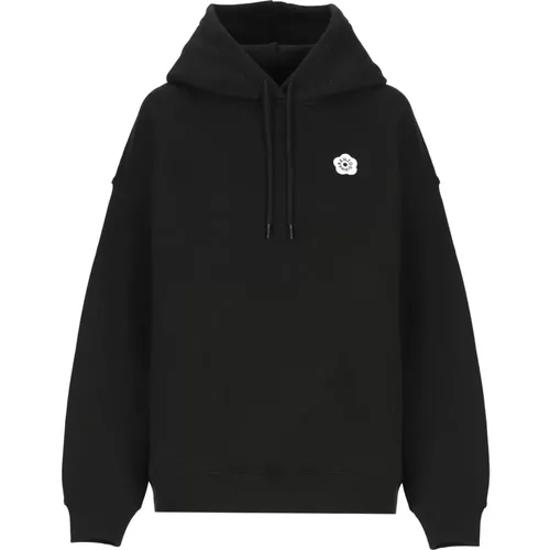 Schwarzer Baumwollhoodie mit Boke Flower , Damen, Größe: S - Kenzo - Modalova