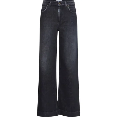 High-waisted Black Denim Wide-leg Jeans , female, Sizes: W28 L32, W26 L30, W26 L32, W27 L32, W27 L30, W34 L32, W34 L30, W29 L32, W33 L30, W33 L32, W31 - Ball - Modalova