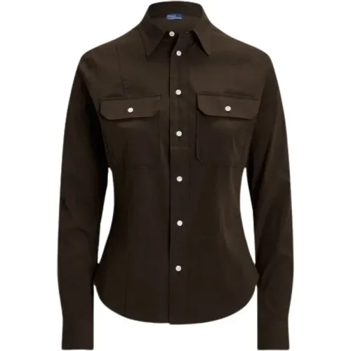 Stretch Shirt with Chest Pockets , female, Sizes: XS, L, XL, 2XS - Polo Ralph Lauren - Modalova