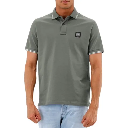 Grünes Polo mit Kontrastdetails , Herren, Größe: 2XL - Stone Island - Modalova