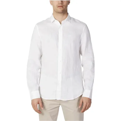 Klassisches weißes Leinenhemd - Armani Exchange - Modalova