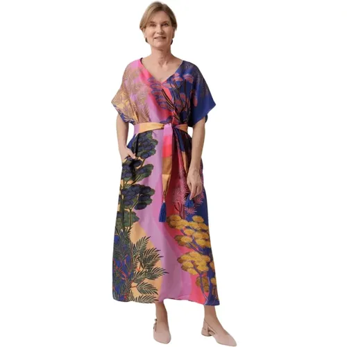 Wüsten Maxi Kleid mit V-Ausschnitt , Damen, Größe: XS - closed - Modalova