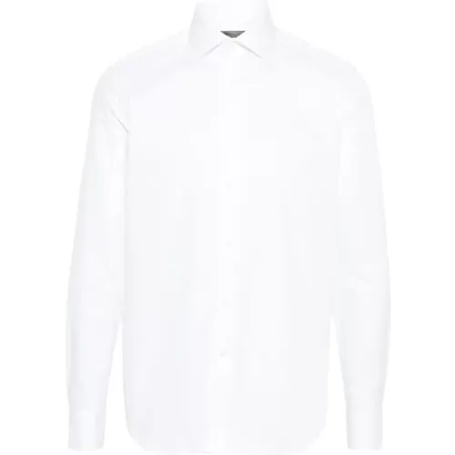 Cotton Twill Dress Shirt , male, Sizes: M, 5XL, 4XL - Corneliani - Modalova