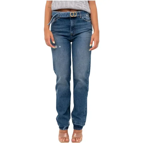 Jeans mit Gürtel , Damen, Größe: W26 - Twinset - Modalova