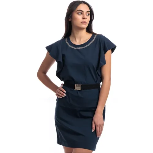 Jerseykleid mit Gürtel , Damen, Größe: L - Liu Jo - Modalova