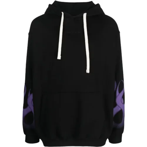 Hoodie with Purple Flames , male, Sizes: L - Vision OF Super - Modalova
