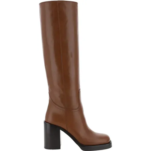 Leather Ankle Boots , female, Sizes: 3 UK - Prada - Modalova