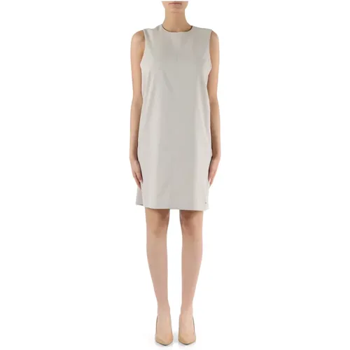 Stretch fabric short dress with logo plate , female, Sizes: 2XL, XL - Calvin Klein - Modalova