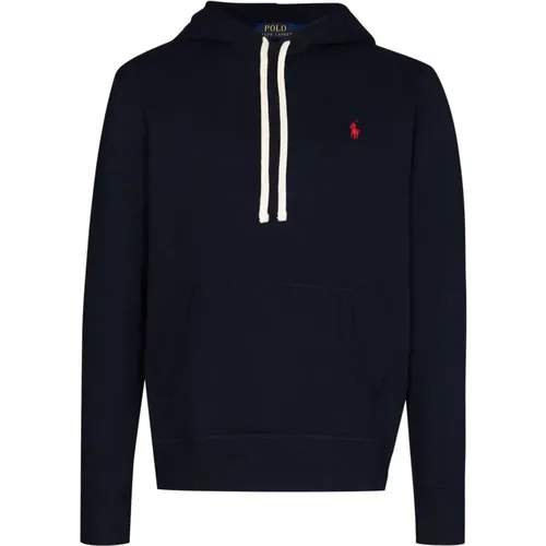 Blauer Bestickter Logo Kapuzenpullover - Polo Ralph Lauren - Modalova