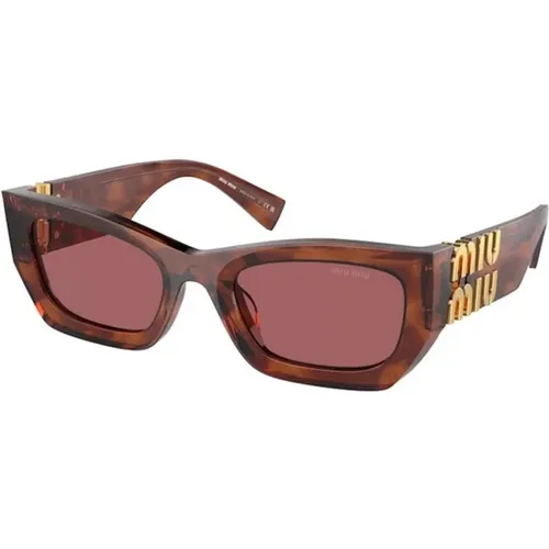 Frame Dark Violet Lens Sunglasses , unisex, Sizes: 53 MM - Miu Miu - Modalova