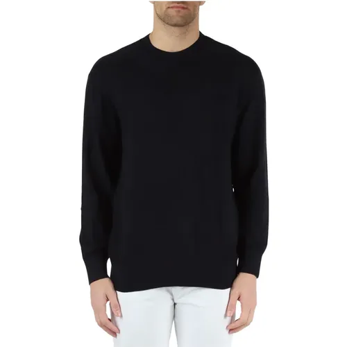 Cotton Crewneck Logo Sweater , male, Sizes: XL - Armani Exchange - Modalova