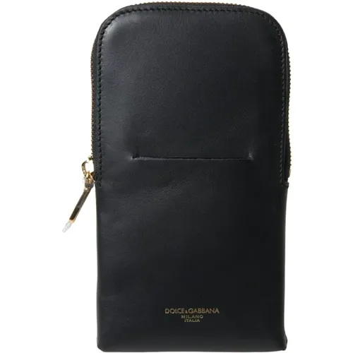 Schwarze Leder Herren Doppel Gürtel Armband Tasche - Dolce & Gabbana - Modalova