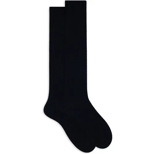 Blaue Kaschmir Lange Socken Gallo - Gallo - Modalova