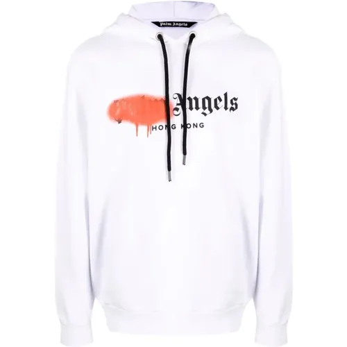 Red Spray Hoodie for Urban Adventures , male, Sizes: L, XL - Palm Angels - Modalova