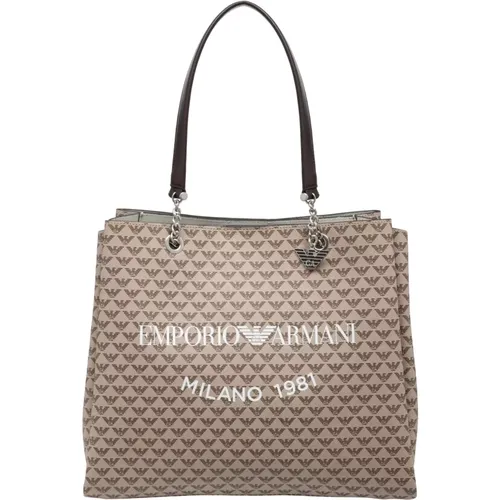 Logo Pattern Tote Bag , female, Sizes: ONE SIZE - Emporio Armani - Modalova