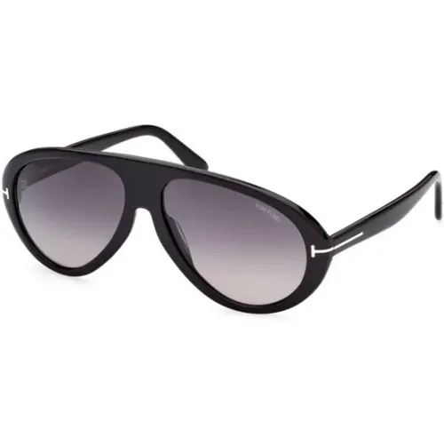 Schwarze Glänzende Sonnenbrille für Frauen , Damen, Größe: 60 MM - Tom Ford - Modalova
