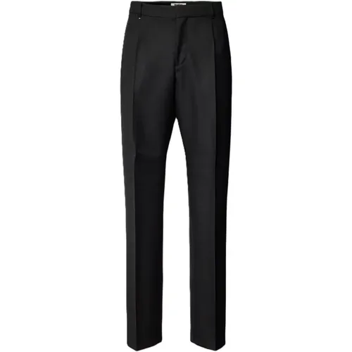 Schmale Passform Wollschwarze Hose - Peter - Boss - Modalova