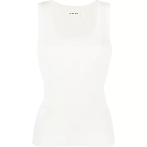 Weißes Baumwoll-Nylon Tank Top - P.A.R.O.S.H. - Modalova