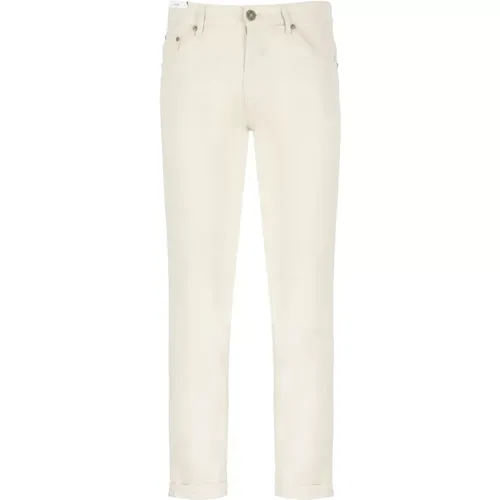 Ivory Cotton Pants with Leather Tab , male, Sizes: W33, W36, W31, W35 - PT Torino - Modalova