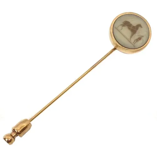 Pre-owned gold metal Hermès brooch , female, Sizes: ONE SIZE - Hermès Vintage - Modalova