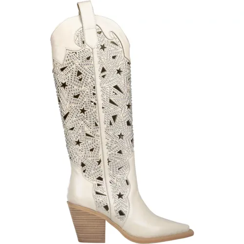 Star Cutout Women's Heeled Boots , female, Sizes: 7 UK, 5 UK, 4 UK - Alma en Pena - Modalova